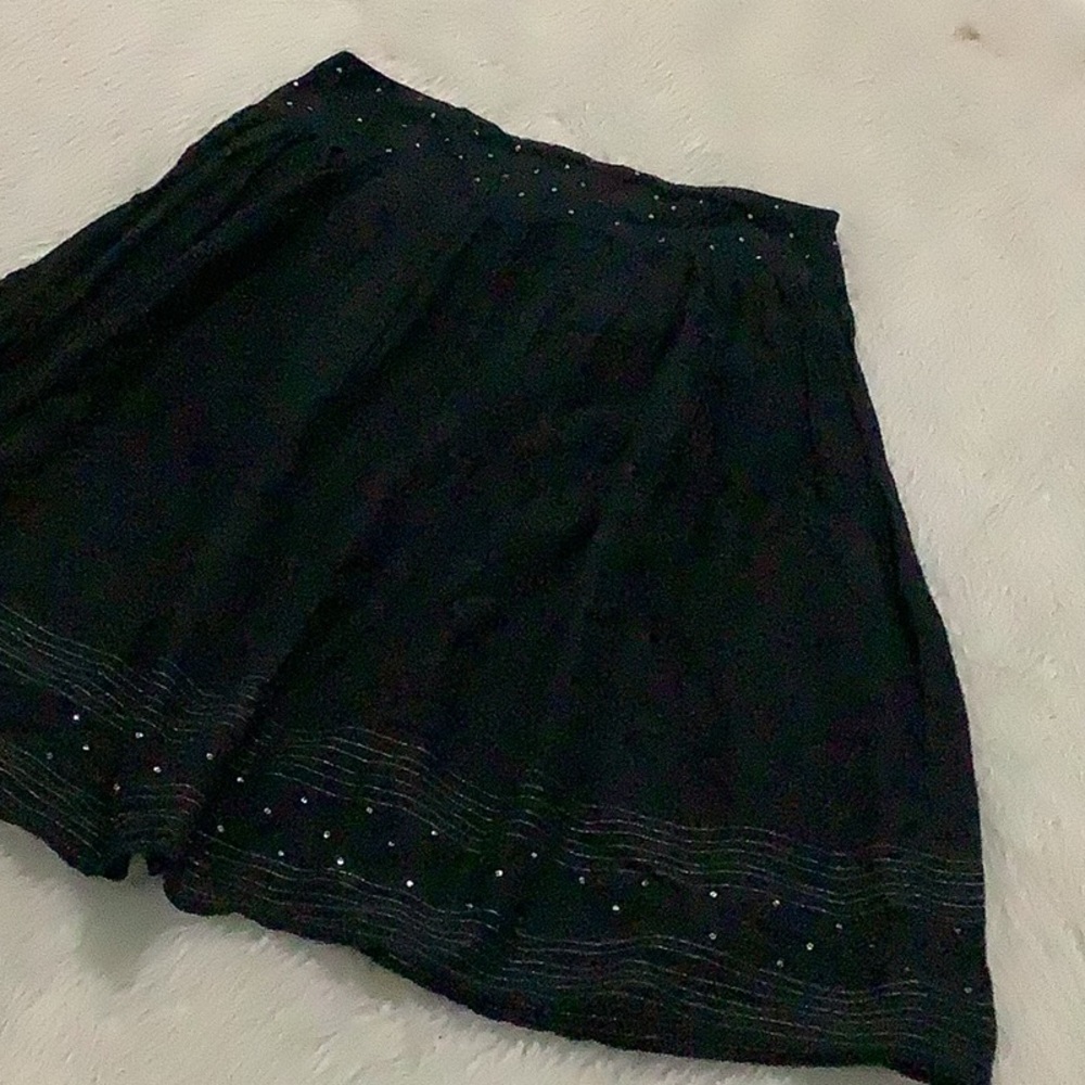 Loft black cotton sequins summer beach skirt